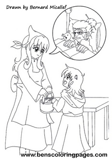 color the red riding fable