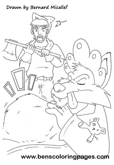 coloring sheet red riding hood