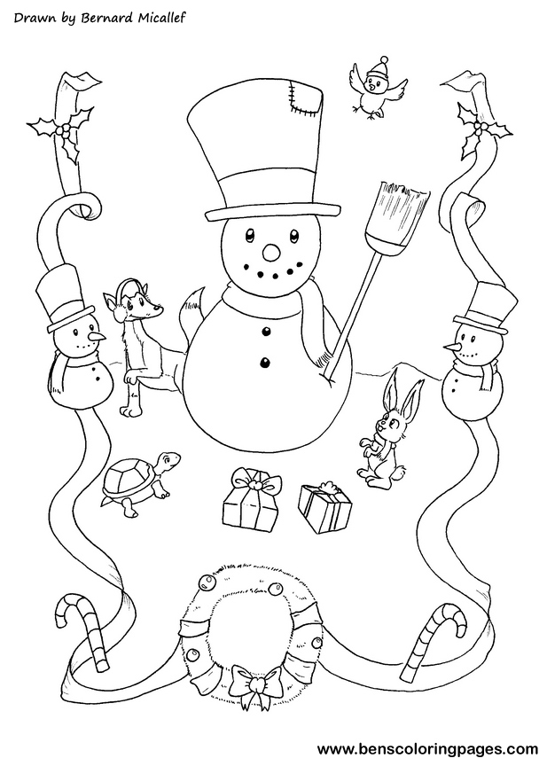 snowman coloring pages