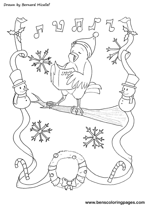 robin singing coloring book