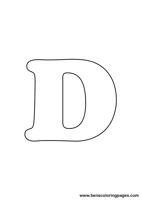 Free letter D coloring page