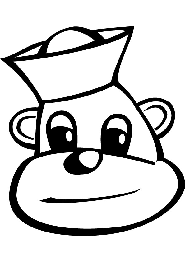 Sailor monkey coloring page online.