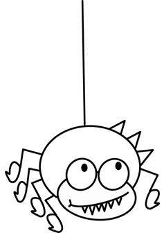 Wacky spider coloring pages